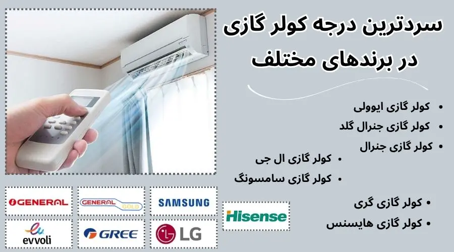 سردترین درجه کولر گازی در برندهای مختلف