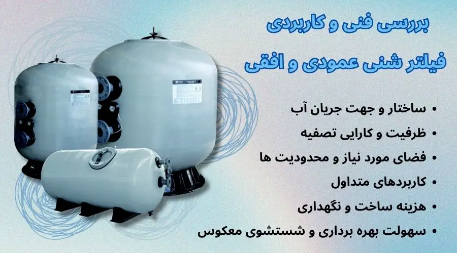 بررسی فنی و کاربردی فیلتر شنی عمودی و افقی